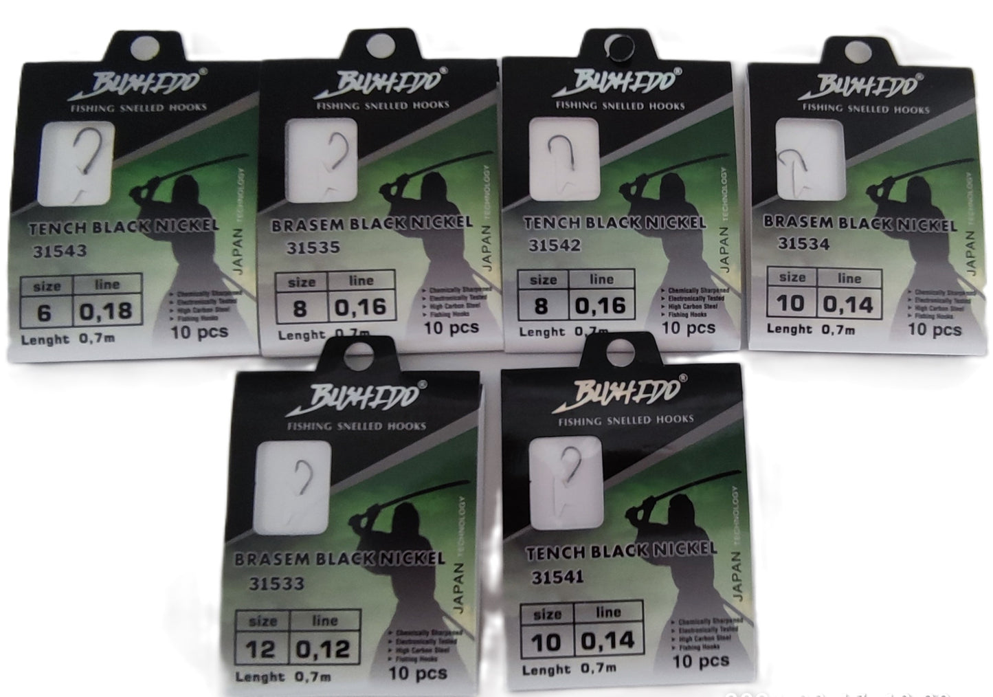 4 Angelhaken mit Vorfach