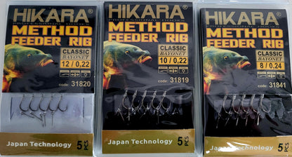 Traper HIKARA Professional Hooks Method-Feeder-Rig CLASSIC BAYONET, 5 Stck.