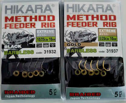 Traper HIKARA Professional Hooks Method-Feeder-Rig EXTREME RING, 5 Stck.