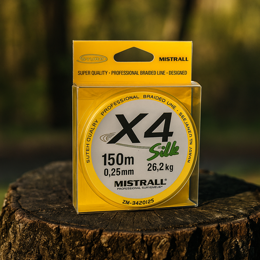 Mistrall X4 Silk Geflochtene Schnur – 150 m, gelb