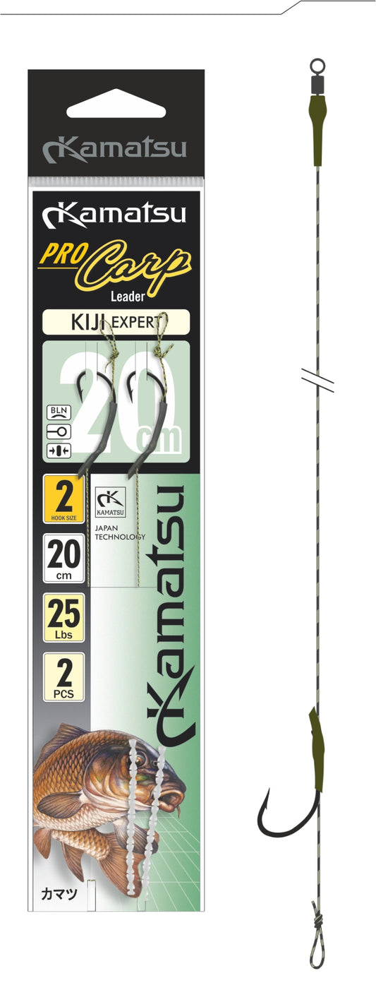 Kamatsu Pro Carp Leader – Koi Bari Expert 25 lbs, 20 cm (2 Stück)